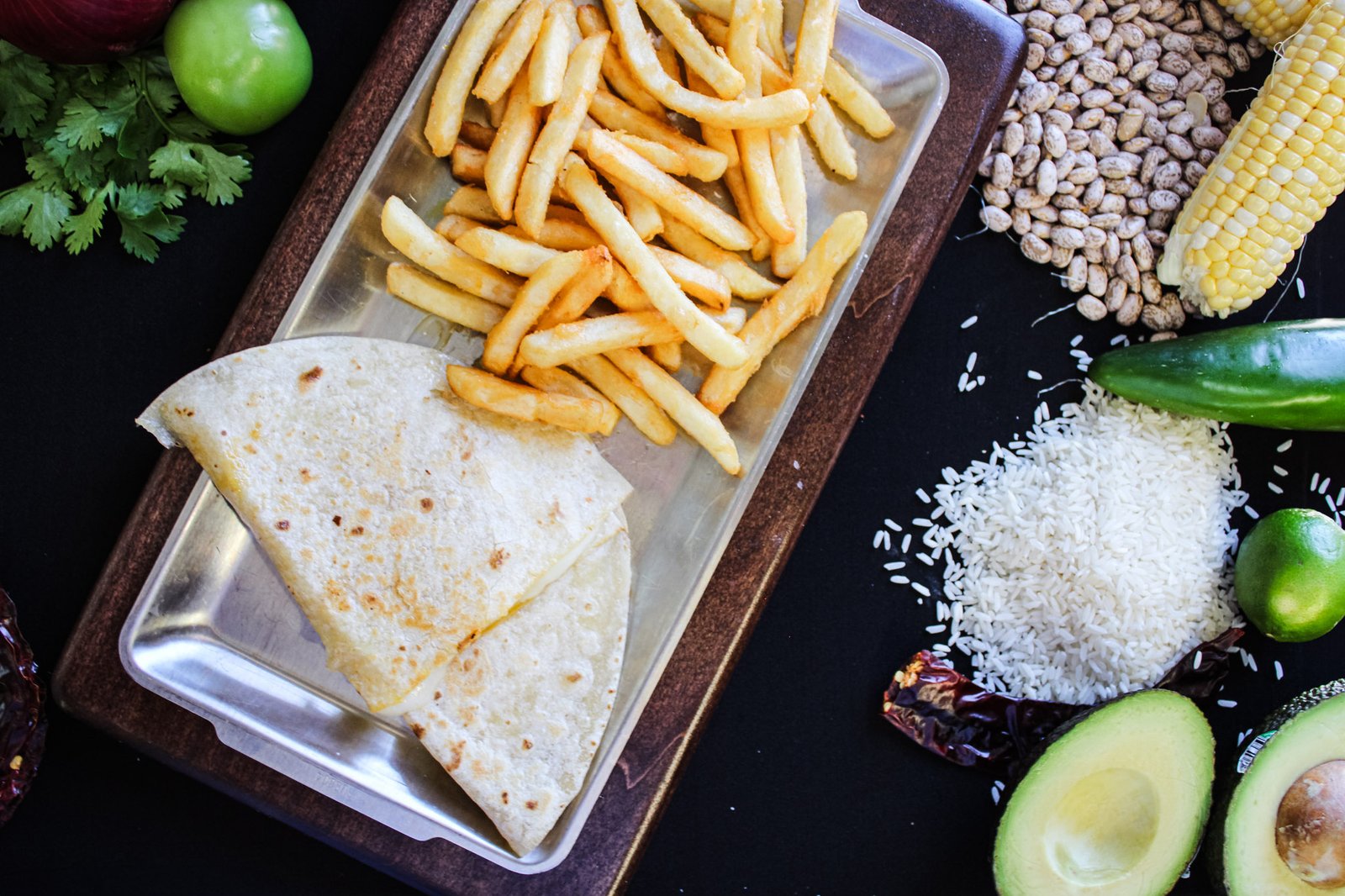 Quesadilla and Fries